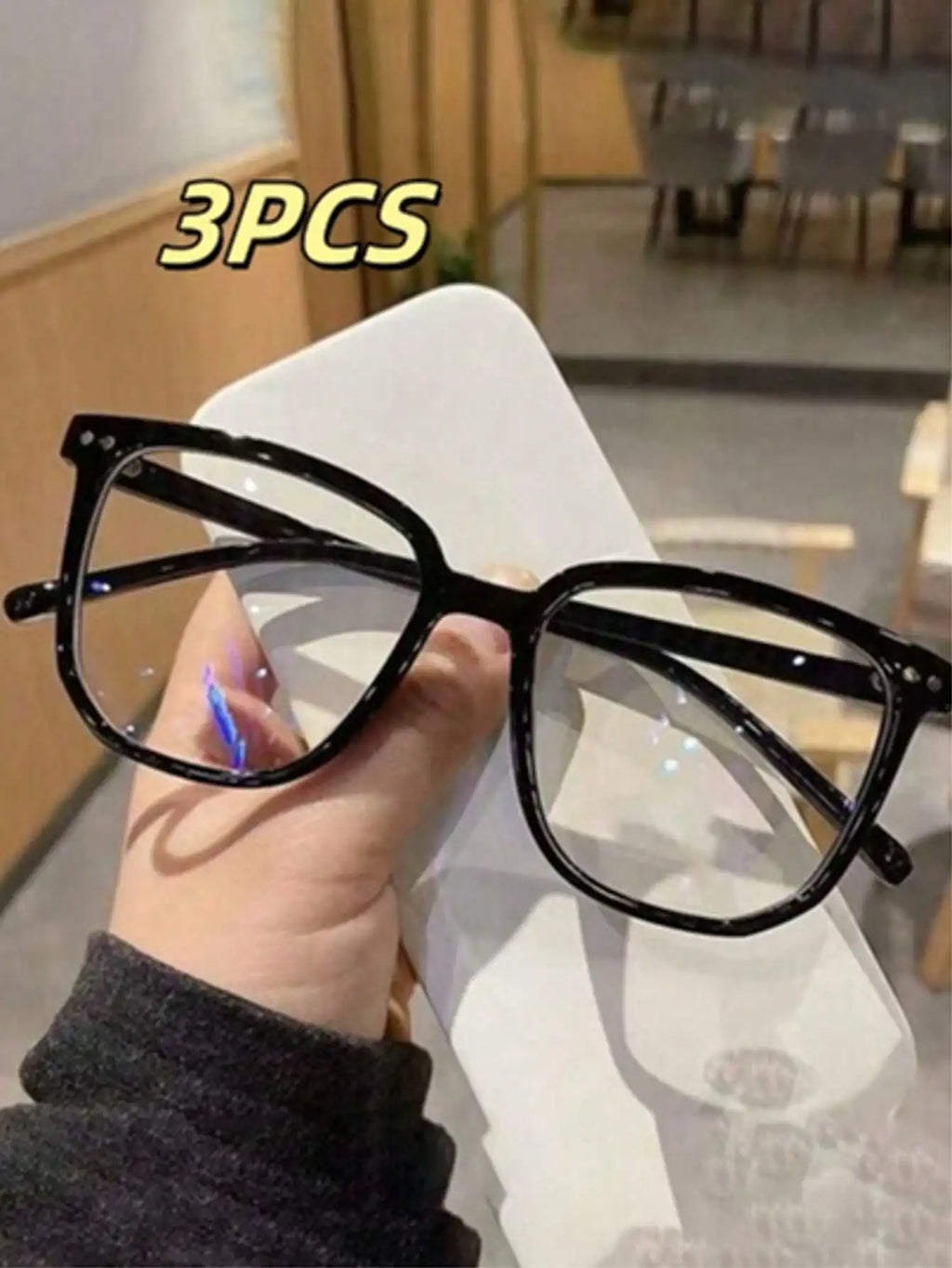 Universal Square Frame Fashion Glasses – Clear Lens Campus Style Eyewear (1/2/3 Pairs)