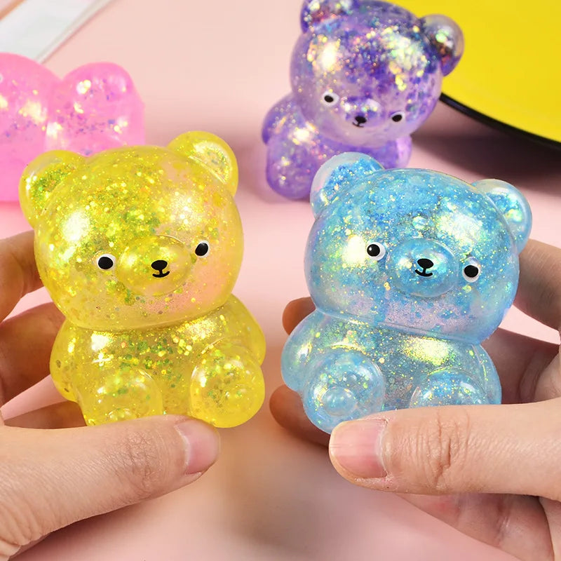 Glitter Gummy Bear Squishy™ Stress Relief Toy