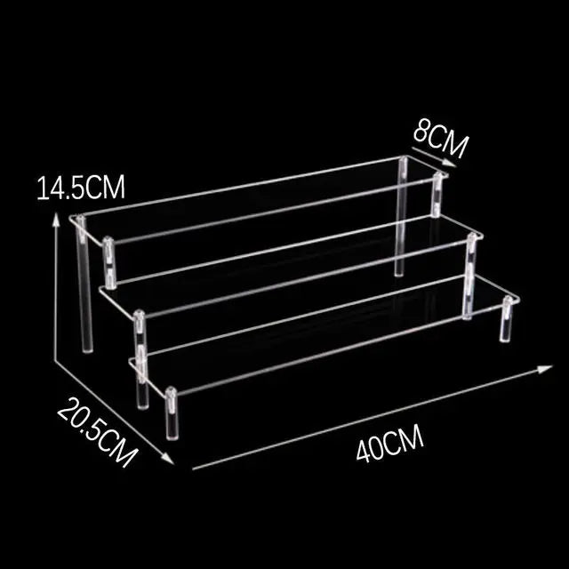 Black Acrylic Riser Display Shelf – Multi-Level Perfume & Cosmetic Organizer