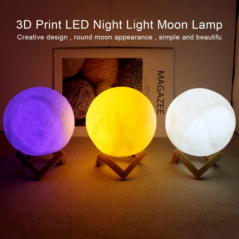 3D Moon LED Book Light – Galaxy Night Lamp for Bedroom &amp; Gift