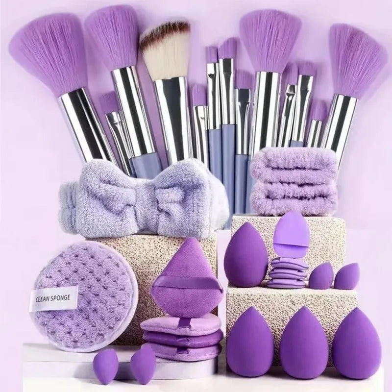 33-Piece Professional Makeup Brush Set with Accessories