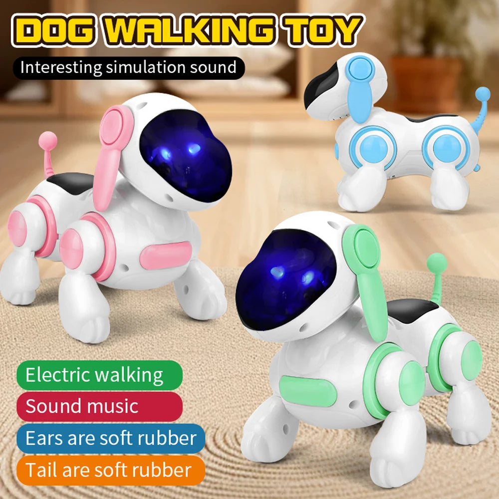 Smart Interactive Robotic Dog – Walking, Sound &amp; Educational Toy