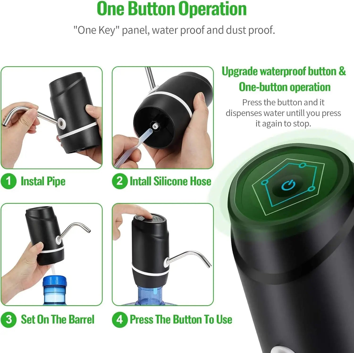 Portable Electric Water Bottle Pump Dispenser