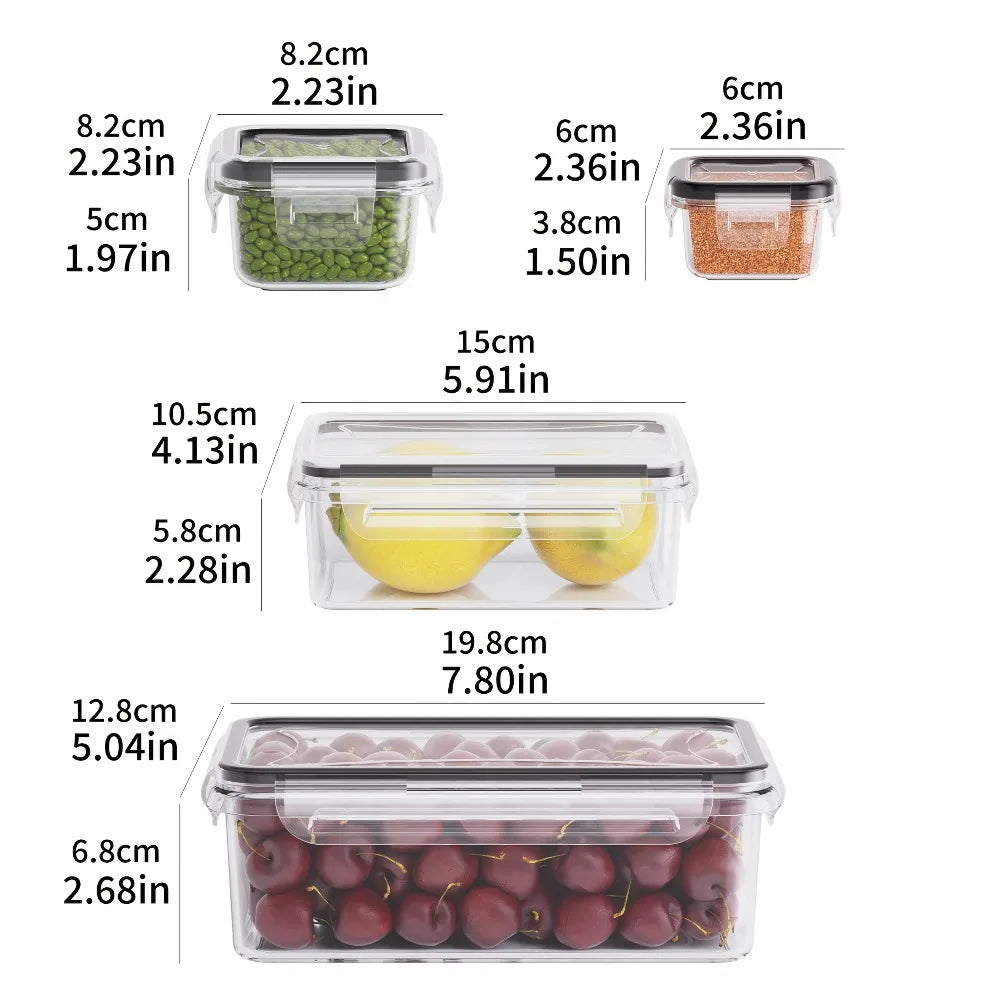 8-Piece BPA-Free Airtight Food Storage Container Set with Locking Lids
