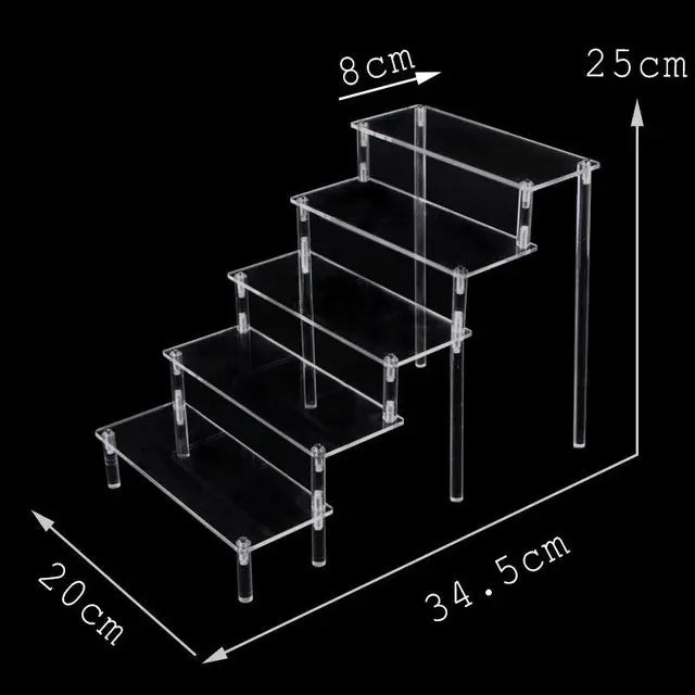 Black Acrylic Riser Display Shelf – Multi-Level Perfume & Cosmetic Organizer