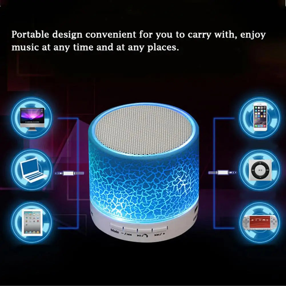 Mini Bluetooth Bass Speaker with LED Light – Compact Powerful Sound Anywhere