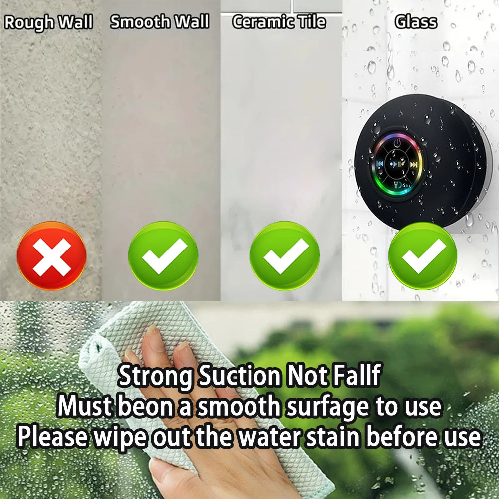 Portable Waterproof Bluetooth Speaker with Suction Cup – Music Anywhere