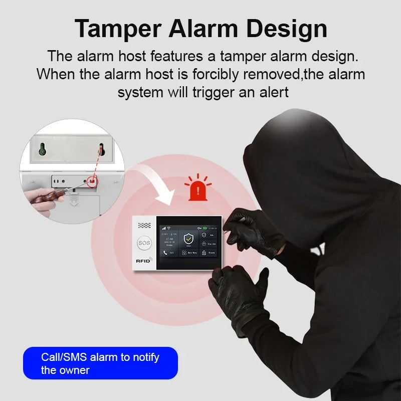 Smart Home Security Alarm System – 4G GSM WiFi Wireless Burglar Protection Kit