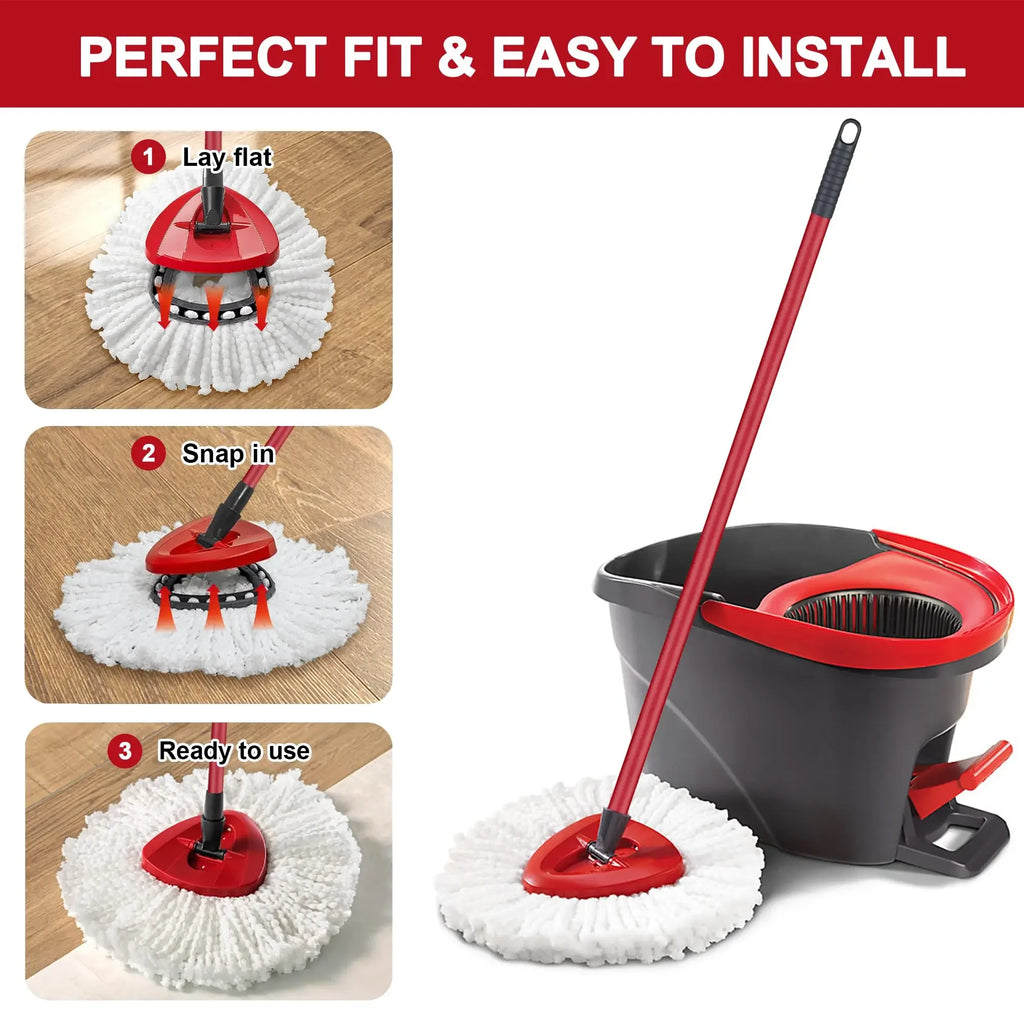 Microfiber Spin Mop Replacement Head – Soft &amp; Absorbent Mop Refill