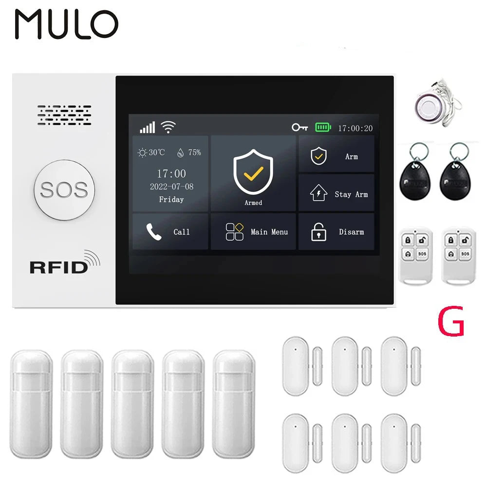 Smart Home Security Alarm System – 4G GSM WiFi Wireless Burglar Protection Kit