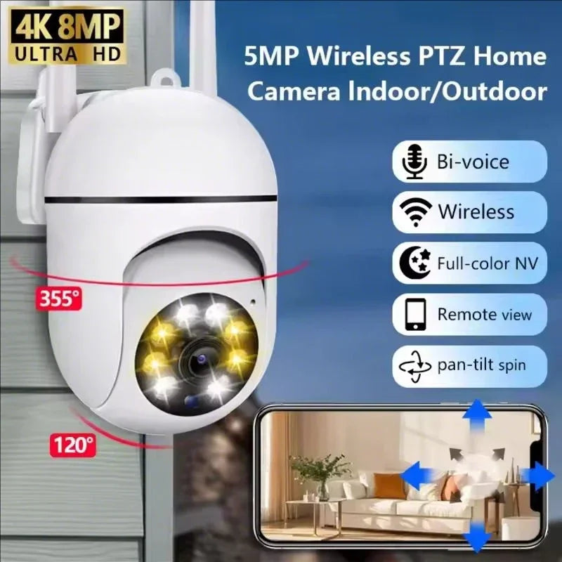 8MP Wireless PTZ Security Camera – Smart Outdoor Protection
