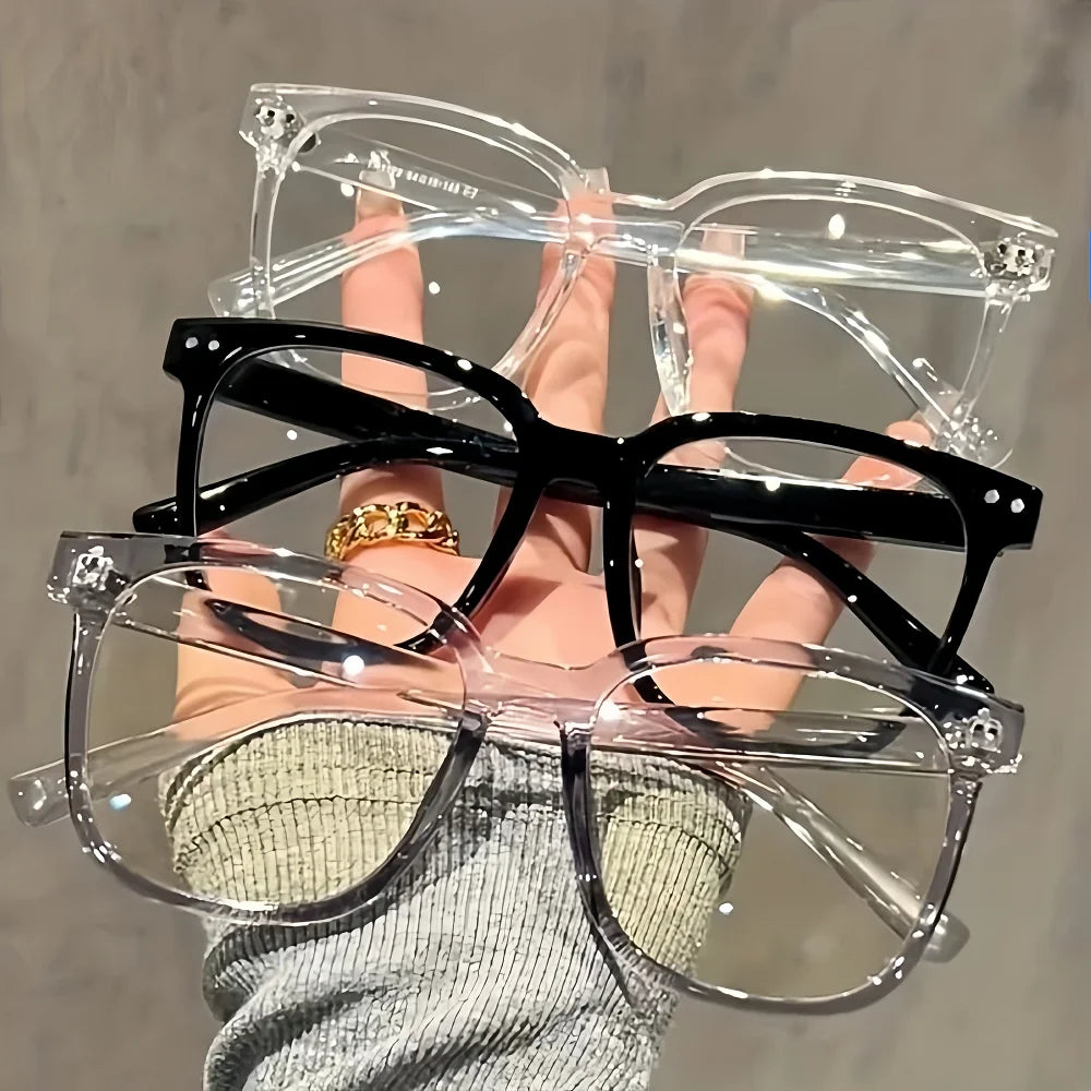 Universal Square Frame Fashion Glasses – Clear Lens Campus Style Eyewear (1/2/3 Pairs)