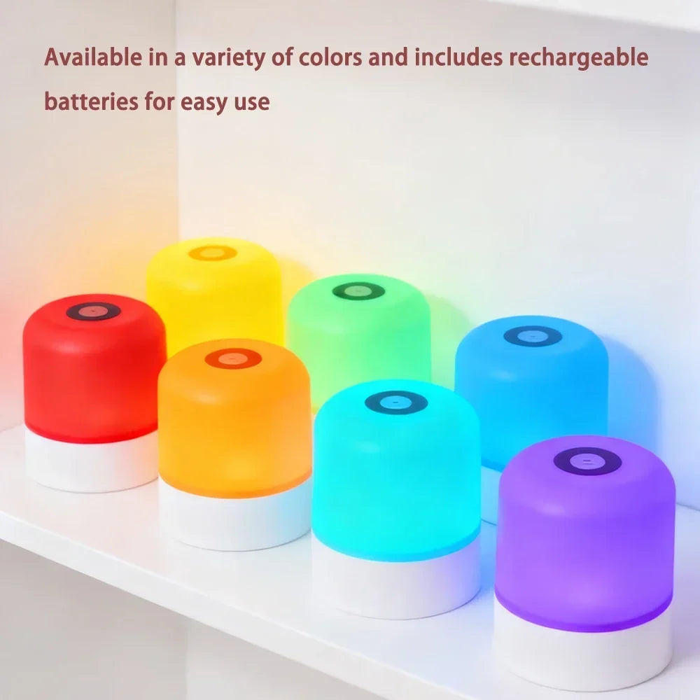 RGB Touch Control LED Night Lamp – Rechargeable Bedside Mood Light