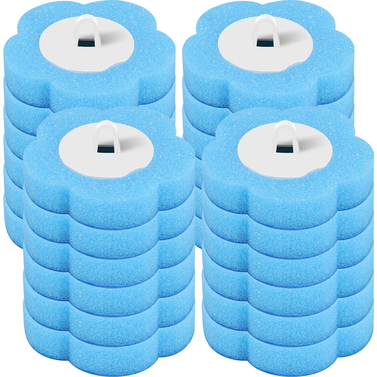 Disposable Toilet Brush Cleaning Kit – Wall-Mounted Toilet Bowl Brush with Long Handle &amp; 24 Replacement Heads