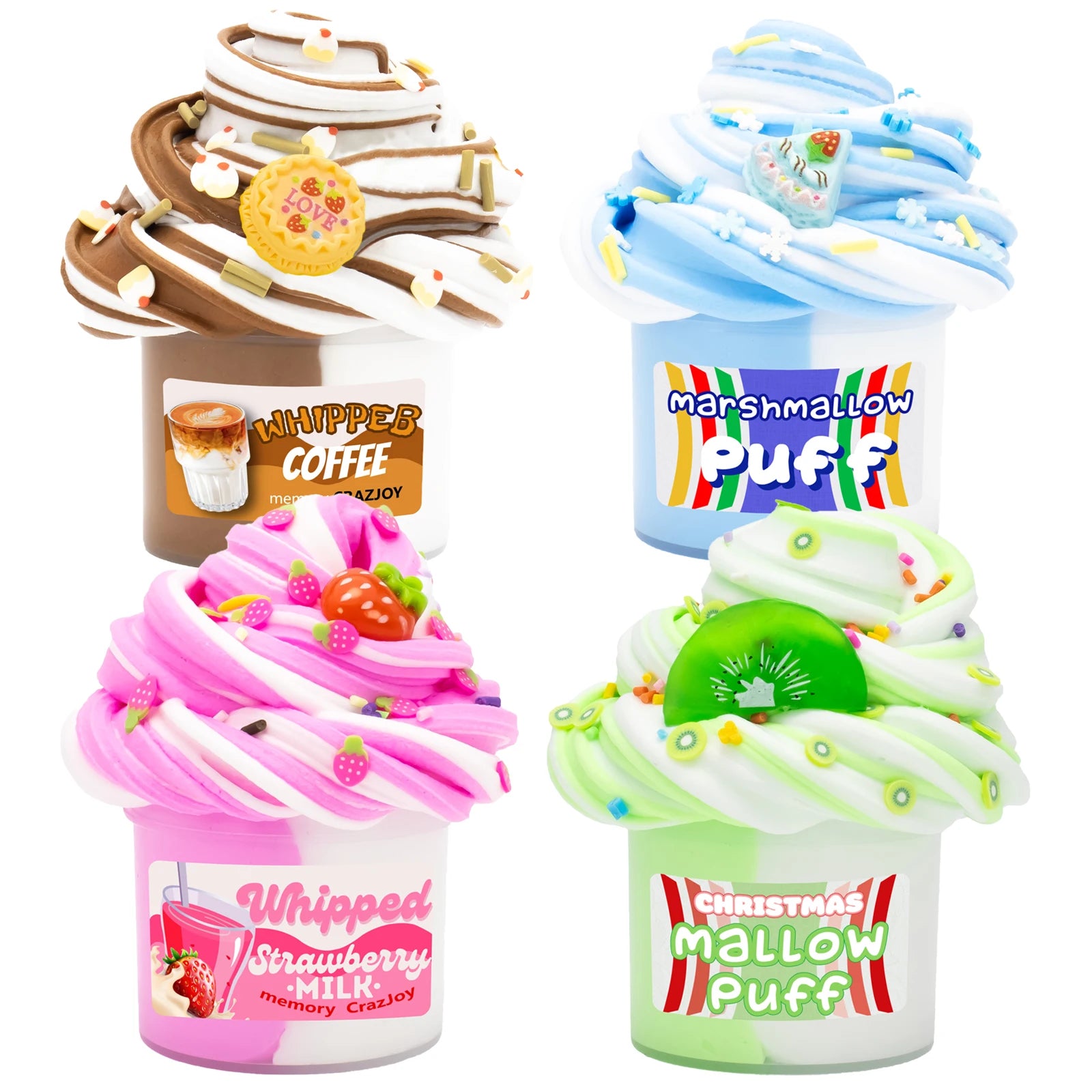 4Pcs Bicolor Butter Slime Kit™ – Scented DIY Sensory Putty