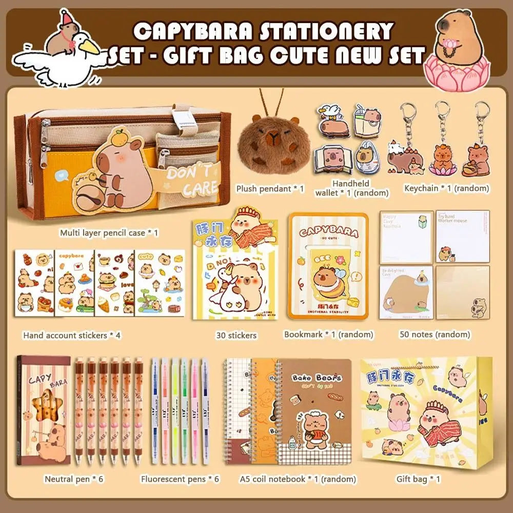 Capybara Stationery Gift Set™ – Complete Back-to-School Kit