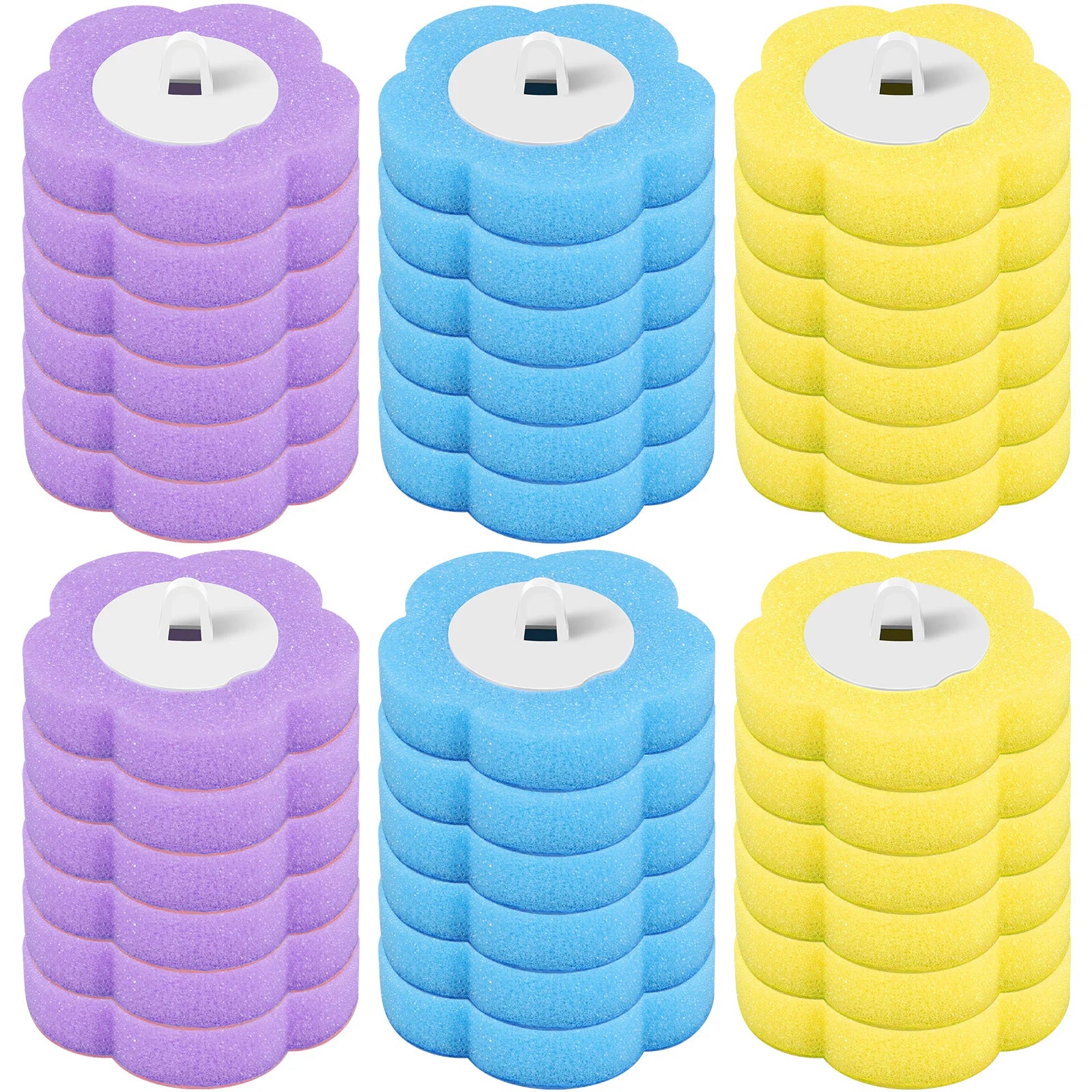 Disposable Toilet Brush Cleaning Kit – Wall-Mounted Toilet Bowl Brush with Long Handle &amp; 24 Replacement Heads