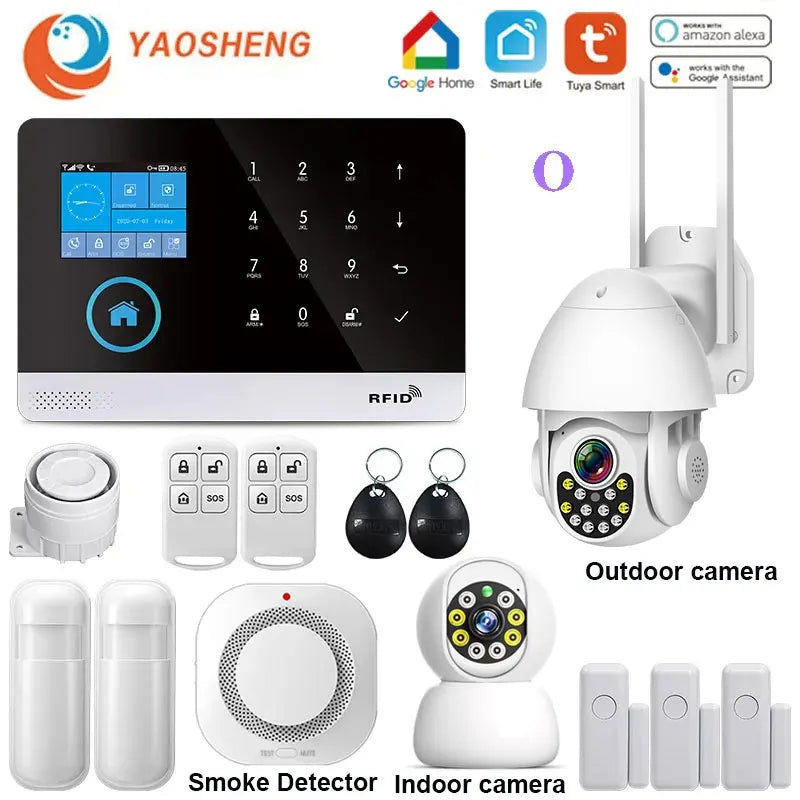 Tuya Smart WiFi + GSM Home Alarm System – Wireless Security Protection Kit