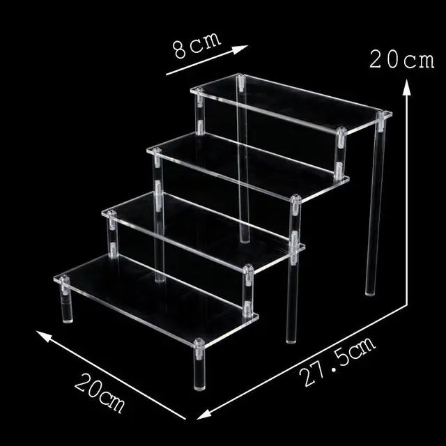Black Acrylic Riser Display Shelf – Multi-Level Perfume & Cosmetic Organizer