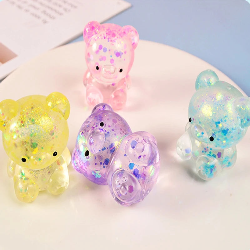 Glitter Gummy Bear Squishy™ Stress Relief Toy