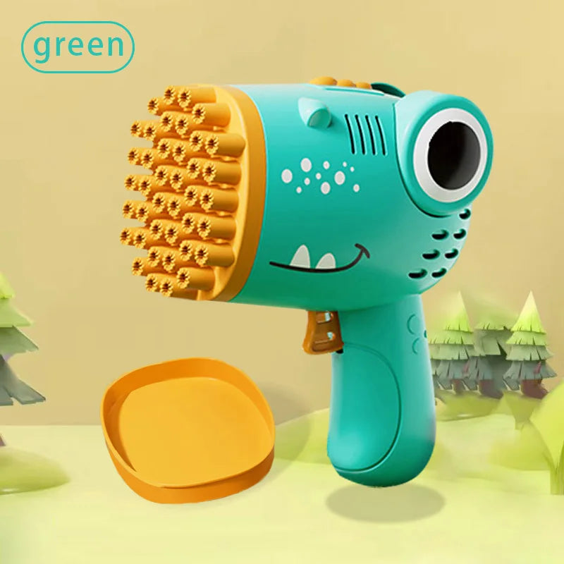 40-Hole Dinosaur Bubble Gun – Handheld Bubble Machine for Outdoor Fun