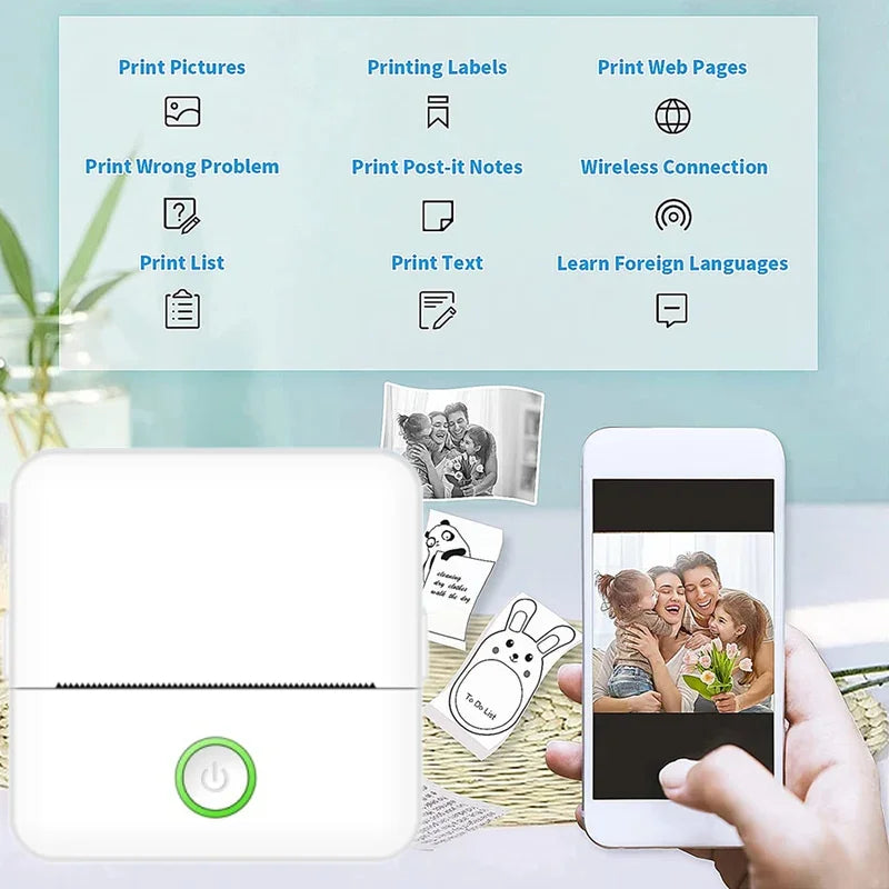 Mini Portable Inkless Thermal Printer – Print Anywhere, Anytime