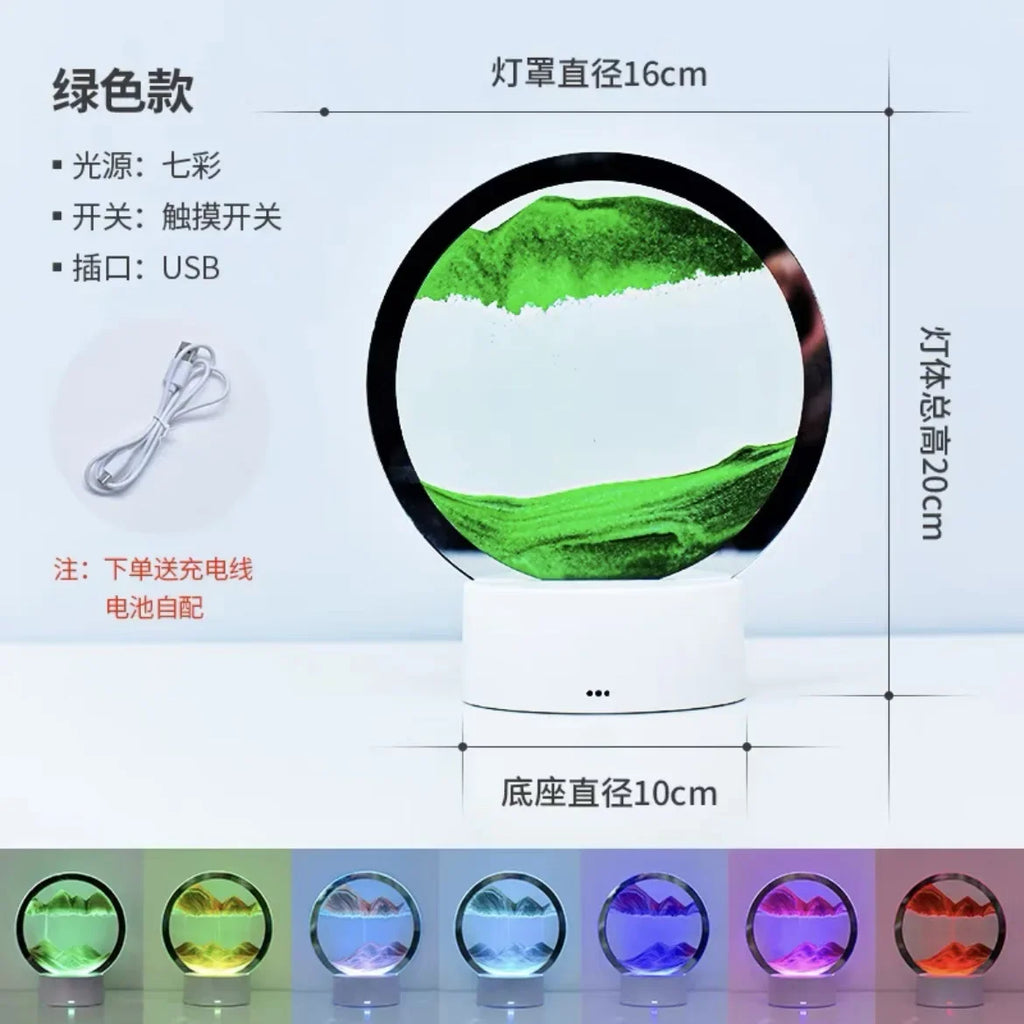 LED RGB Moving Sandscape Lamp – Product Description