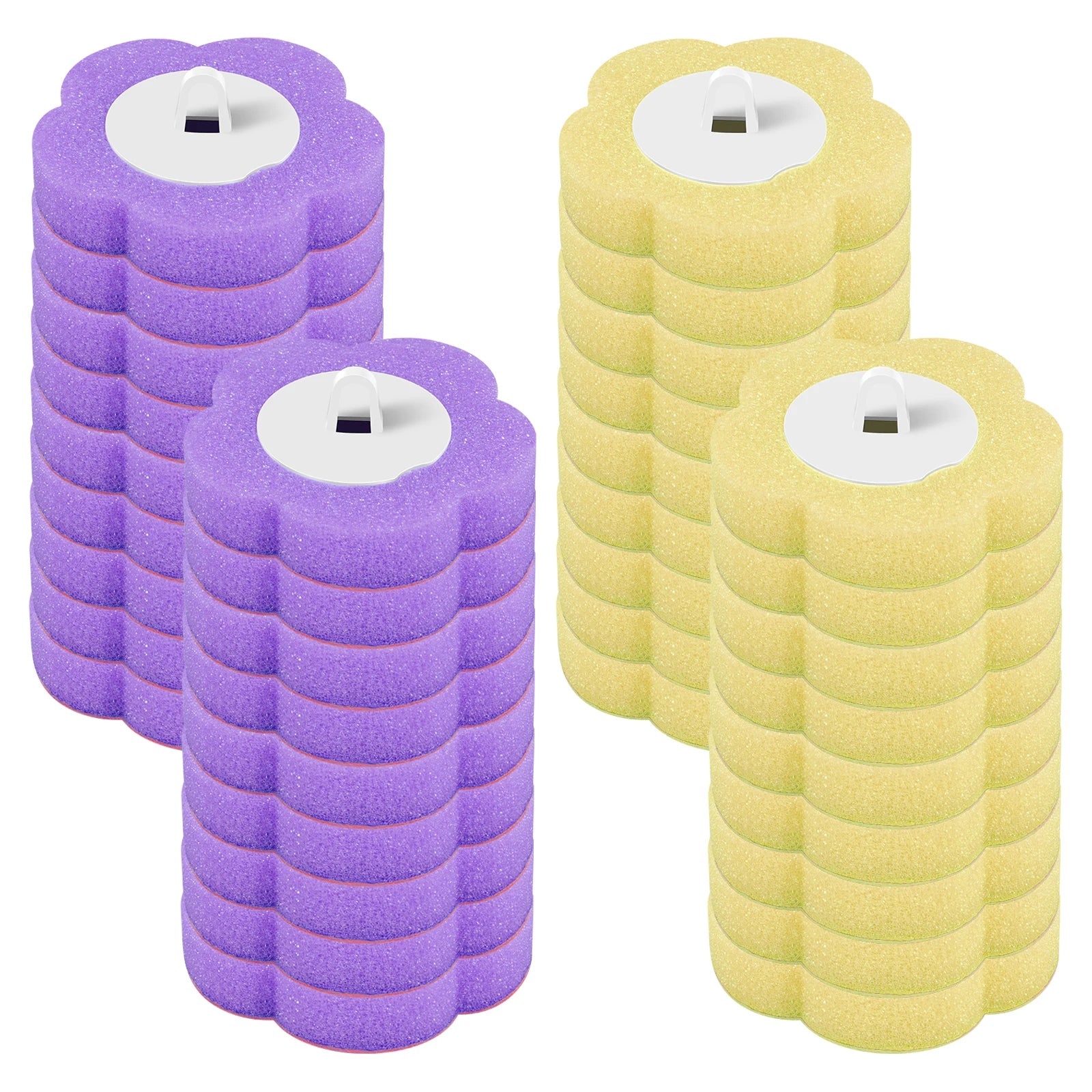 Disposable Toilet Brush Cleaning Kit – Wall-Mounted Toilet Bowl Brush with Long Handle &amp; 24 Replacement Heads