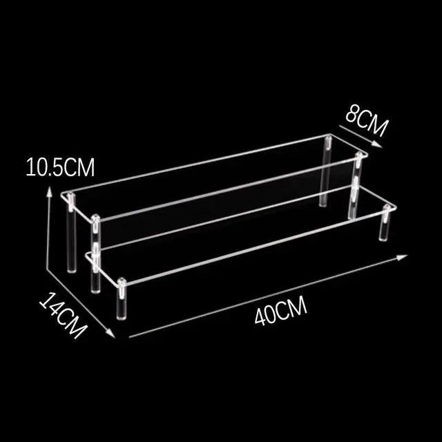 Black Acrylic Riser Display Shelf – Multi-Level Perfume & Cosmetic Organizer