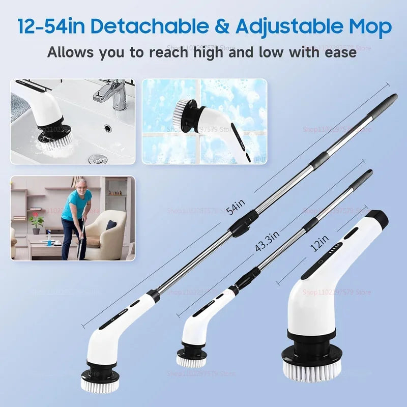 9-in-1 Electric Spin Scrubber – Cordless Cleaning Brush with Adjustable Handle
