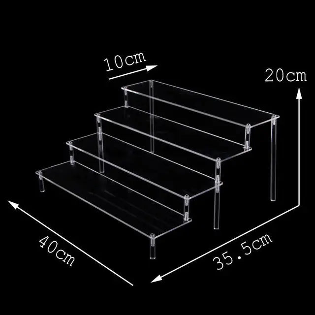 Black Acrylic Riser Display Shelf – Multi-Level Perfume & Cosmetic Organizer