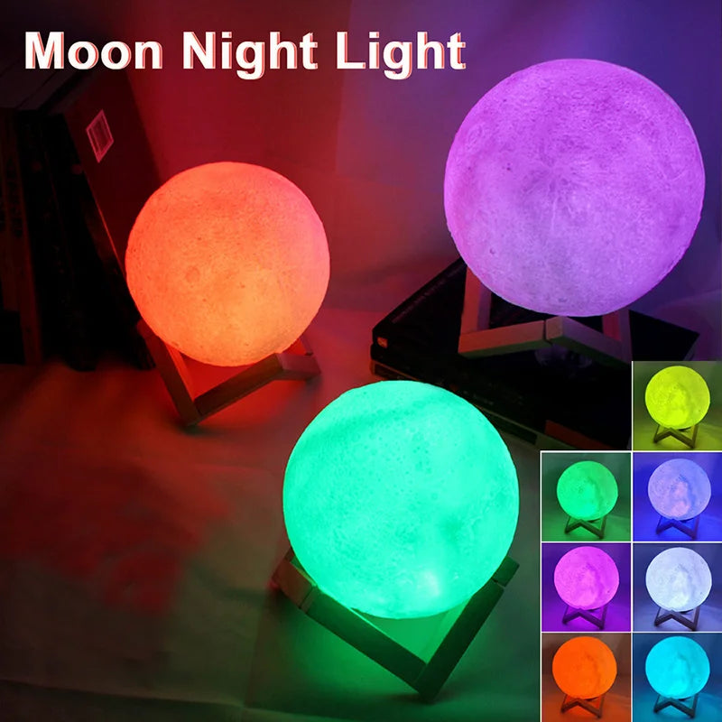 3D Moon LED Book Light – Galaxy Night Lamp for Bedroom &amp; Gift