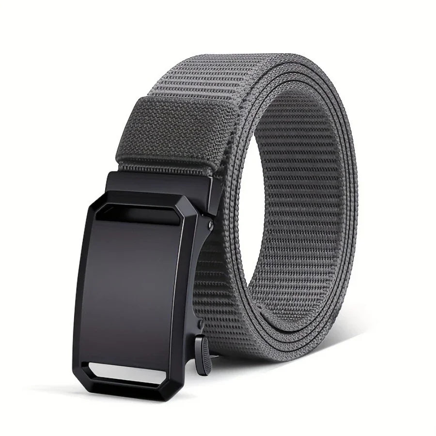 Men's Automatic Buckle Canvas Tactical Belt – Casual Outdoor Military-Style Work Belt
