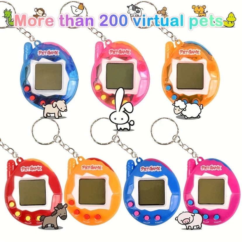 168-in-1 Virtual Electronic Pet Keychain – Nostalgic Retro Pixel Game Toy