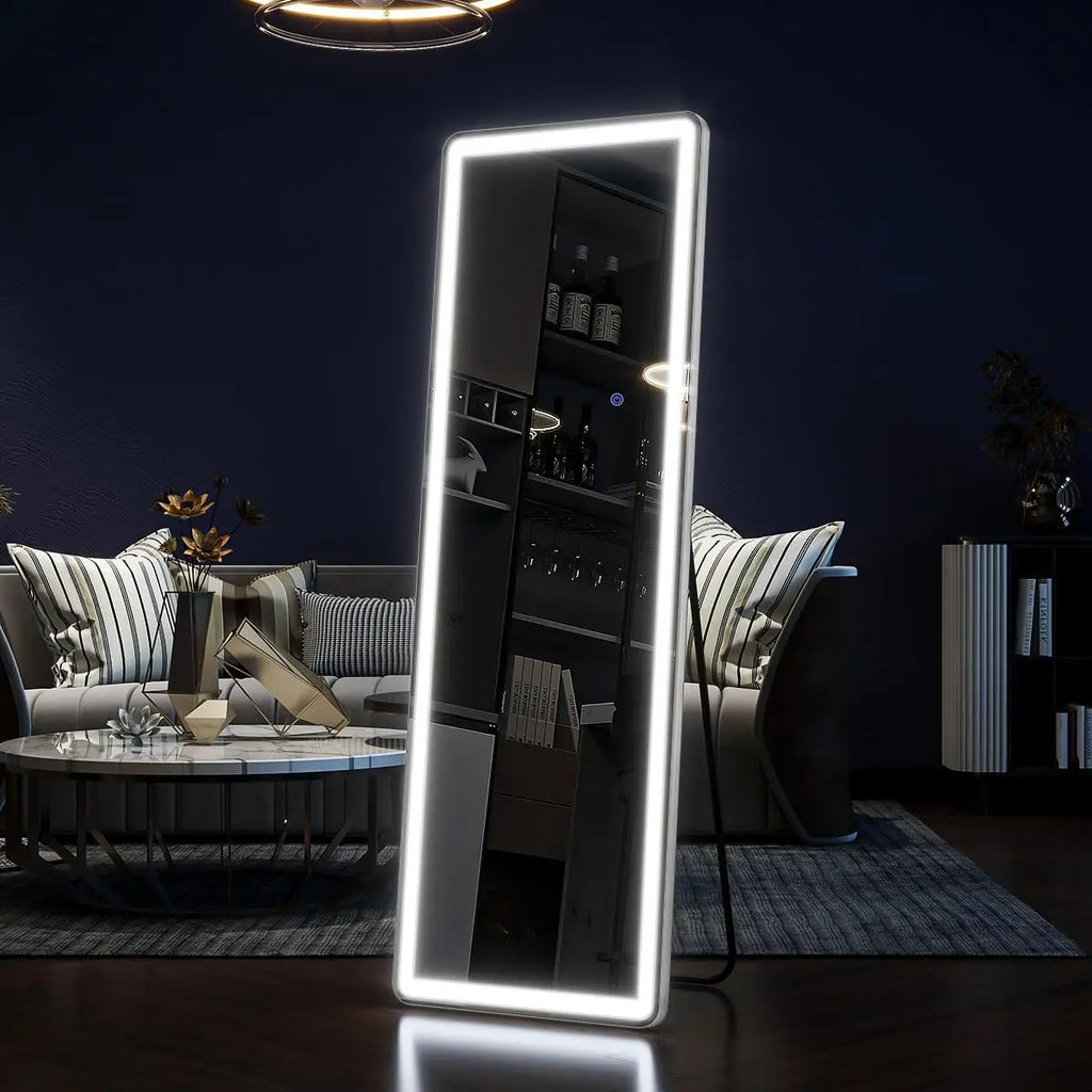 63”x20” LED Full Length Mirror with Lights – Modern Lighted Floor Mirror