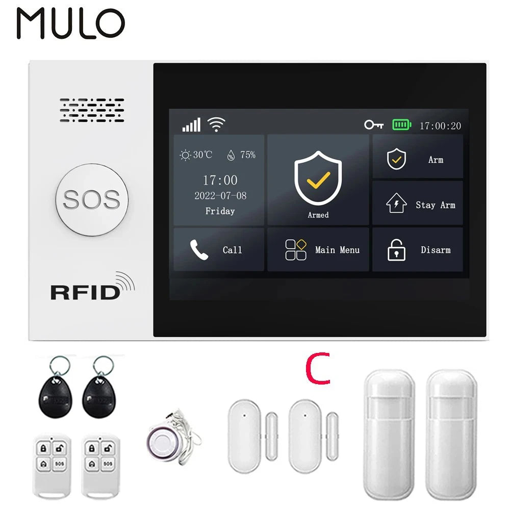 Smart Home Security Alarm System – 4G GSM WiFi Wireless Burglar Protection Kit