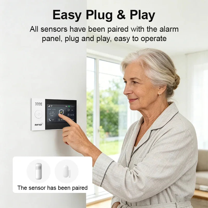 Smart Home Security Alarm System – 4G GSM WiFi Wireless Burglar Protection Kit
