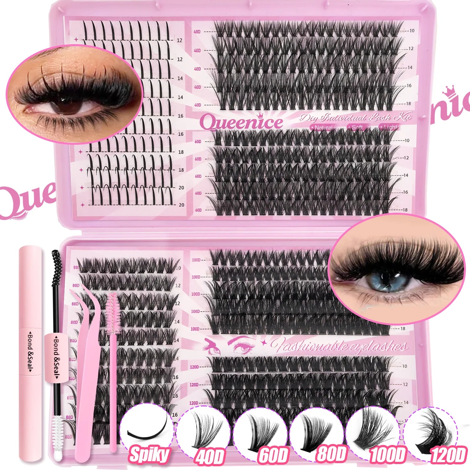 DIY Lash Extension Kit™ – Wispy Cluster Lashes with Bond & ; Seal
