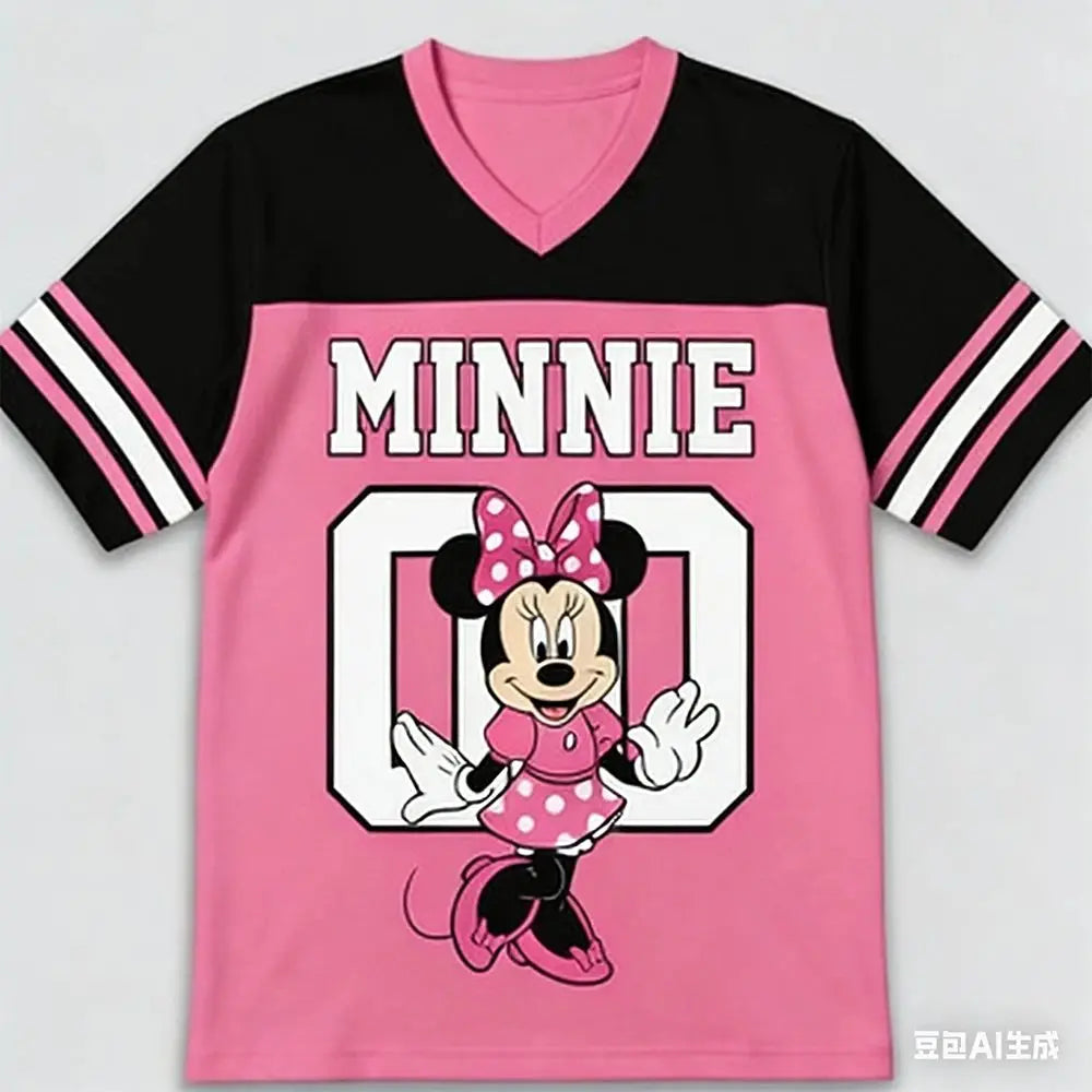 Summer Mickey Cartoon Home T-Shirt – Quick-Dry Breathable Sportswear for Women, Men & Kids