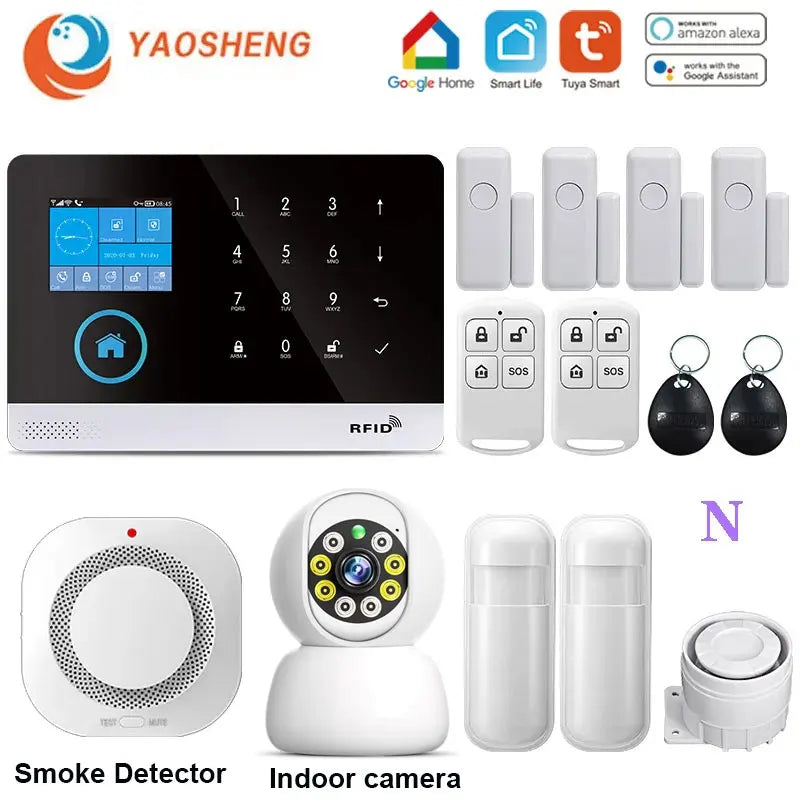 Tuya Smart WiFi + GSM Home Alarm System – Wireless Security Protection Kit