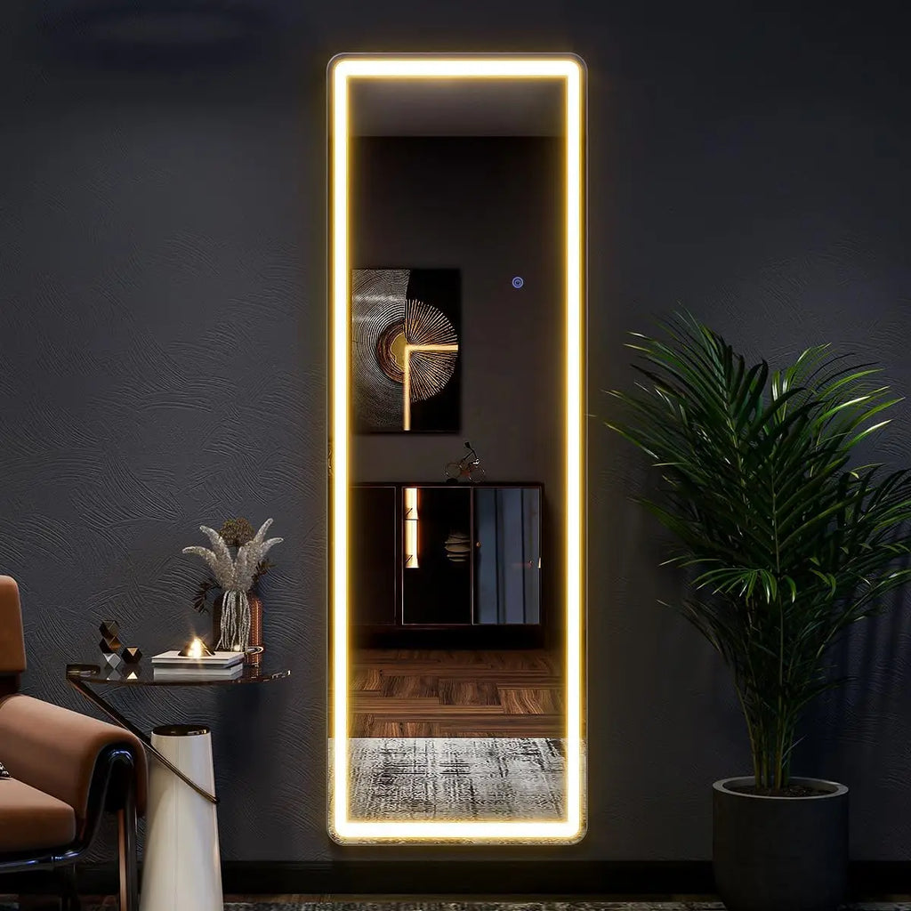63”x20” LED Full Length Mirror with Lights – Modern Lighted Floor Mirror