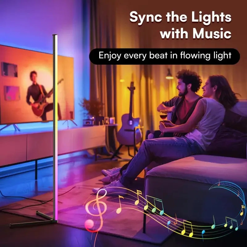 RGB LED Smart Floor Lamp – Modern, Music-Sync, and Fully Customizable