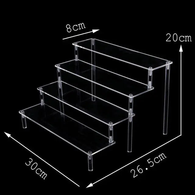Black Acrylic Riser Display Shelf – Multi-Level Perfume & Cosmetic Organizer