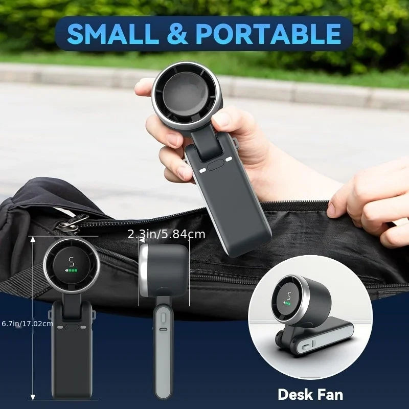 3-in-1 Rechargeable Mini Fan – 5-Speed Portable Travel Fan