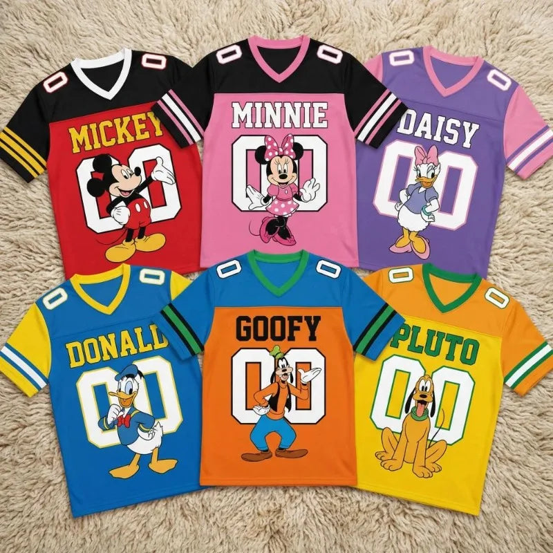 Summer Mickey Cartoon Home T-Shirt – Quick-Dry Breathable Sportswear for Women, Men & Kids