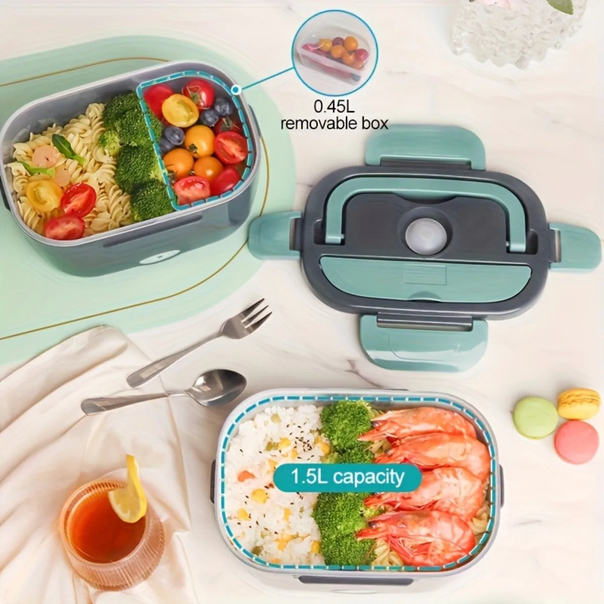 Electric Lunch Box Food Heater – Double Compartment Portable Food Warmer for Home, Office, Car &amp; Truck