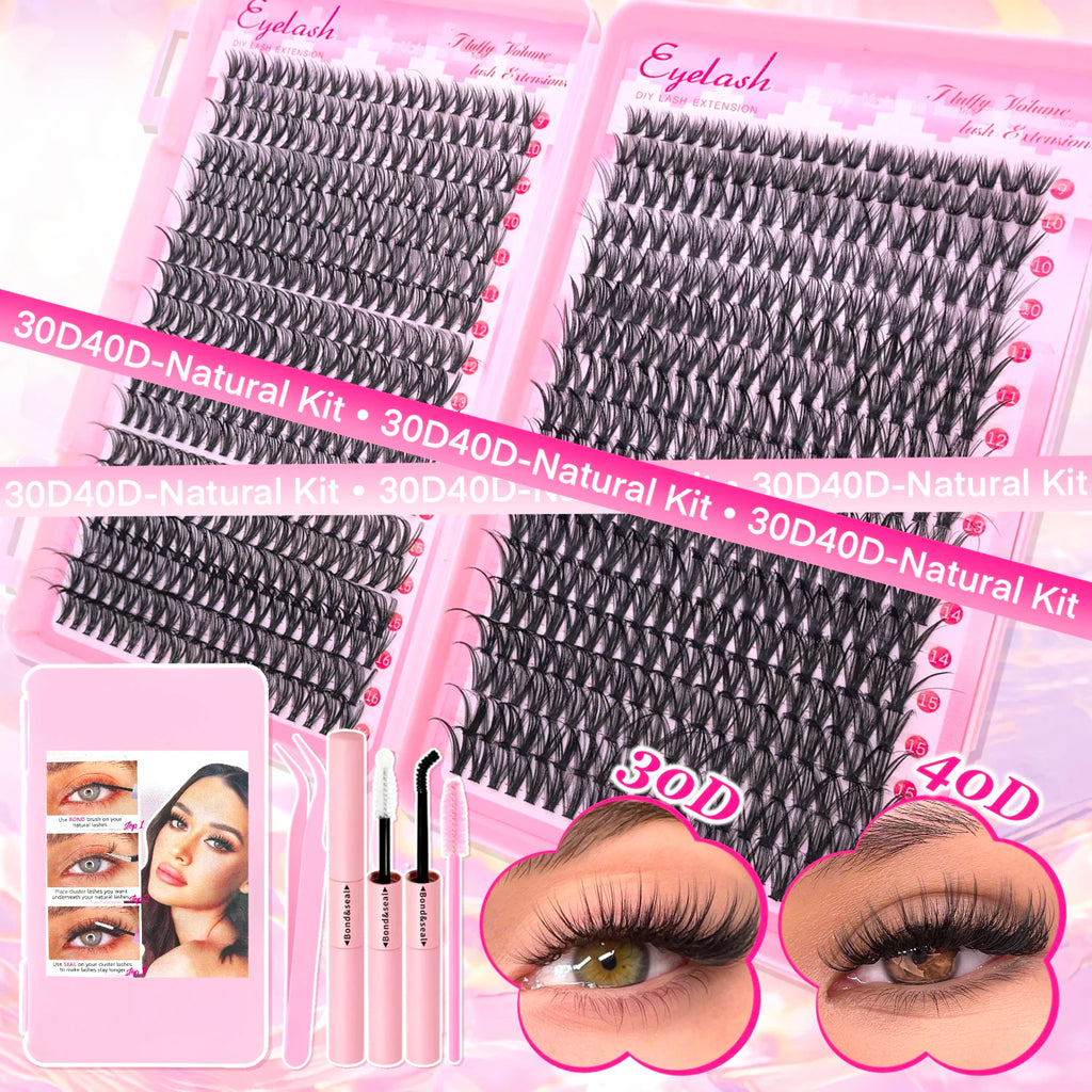 DIY Lash Extension Kit™ – Wispy Cluster Lashes with Bond & ; Seal