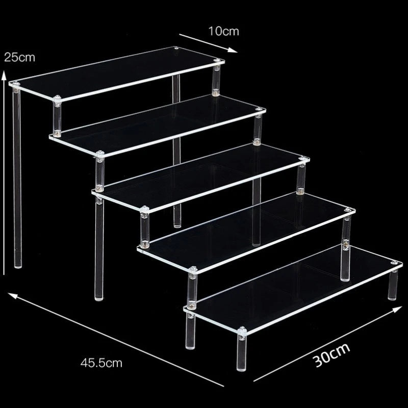 Black Acrylic Riser Display Shelf – Multi-Level Perfume & Cosmetic Organizer