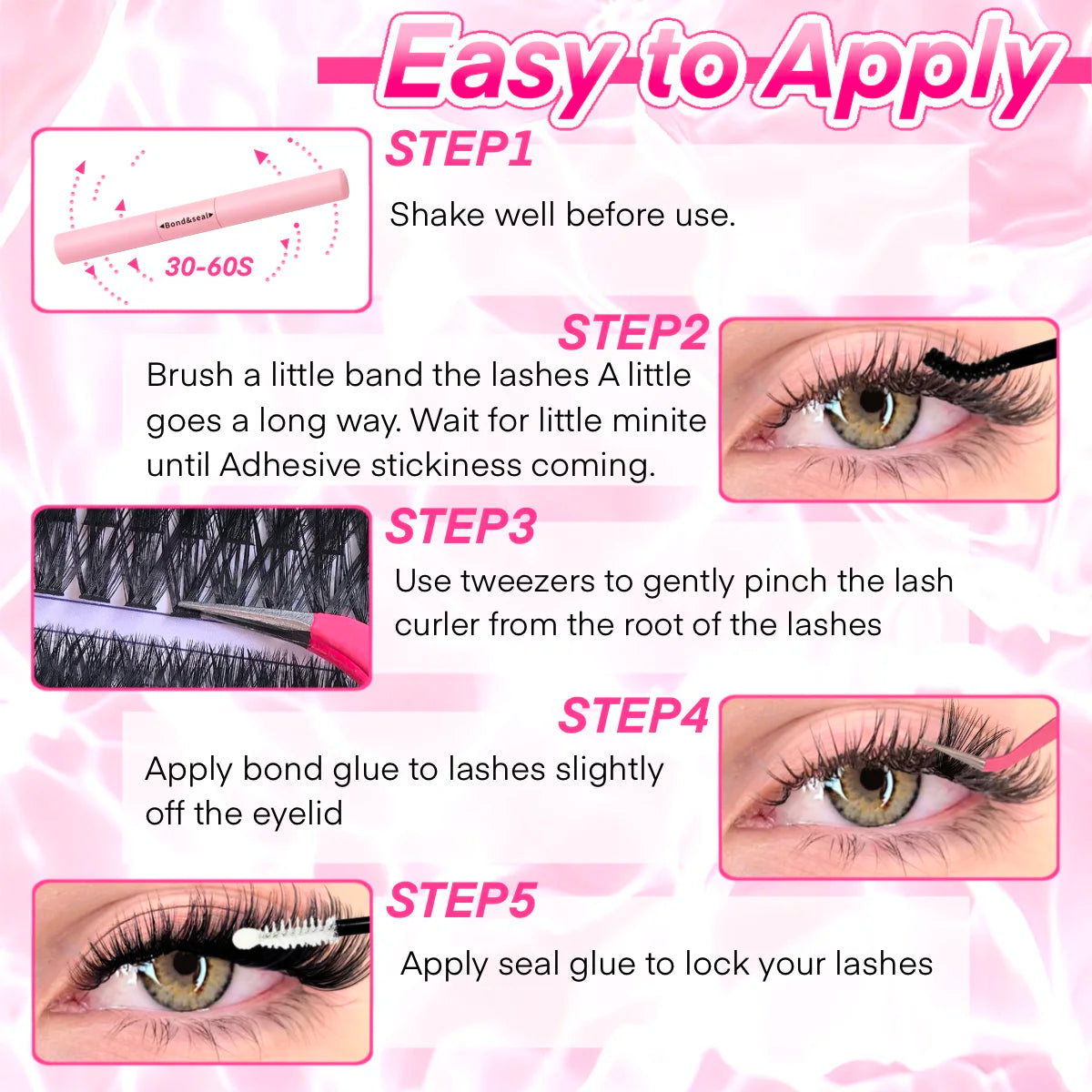 DIY Lash Extension Kit™ – Wispy Cluster Lashes with Bond & ; Seal