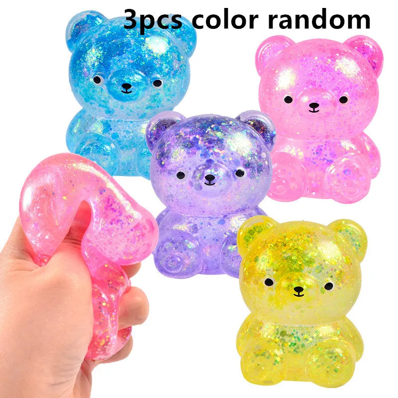 Glitter Gummy Bear Squishy™ Stress Relief Toy